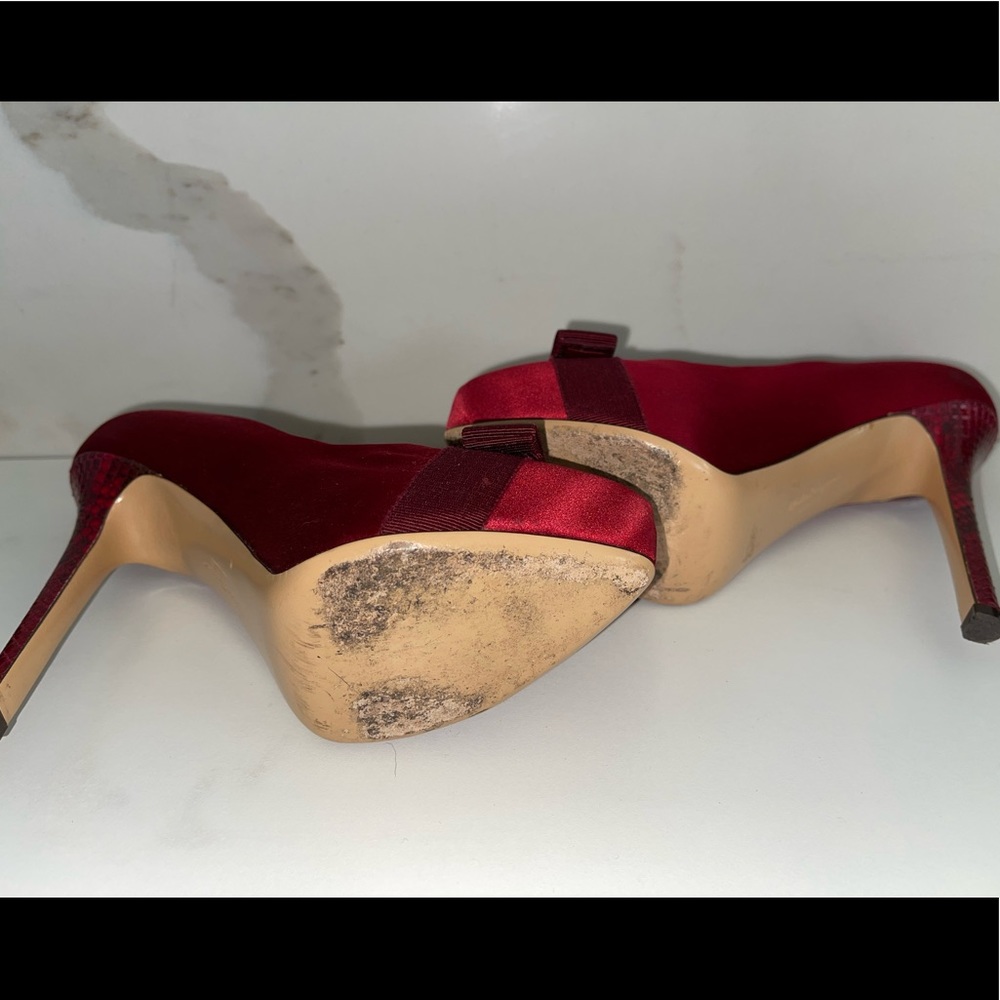 Ferragamo Red Python Heels - image 7